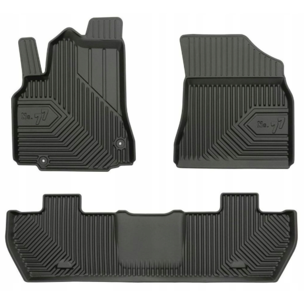 CAR RUBBER FLOOR MATS BLACK CITROEN BERLINGO II (2008-2018) NO.77 FROGUM