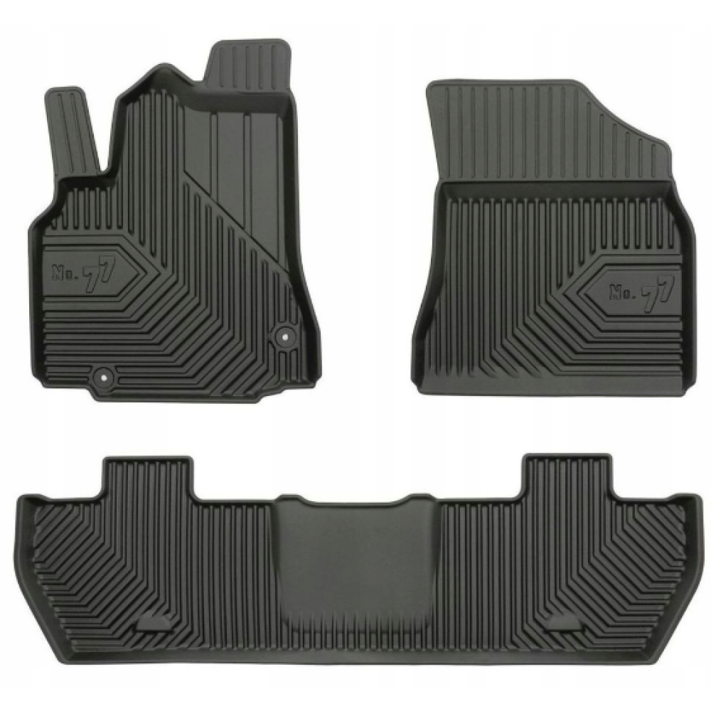 CAR RUBBER FLOOR MATS BLACK PEUGEOT PARTNER II (2008-2019) NO.77 FROGUM