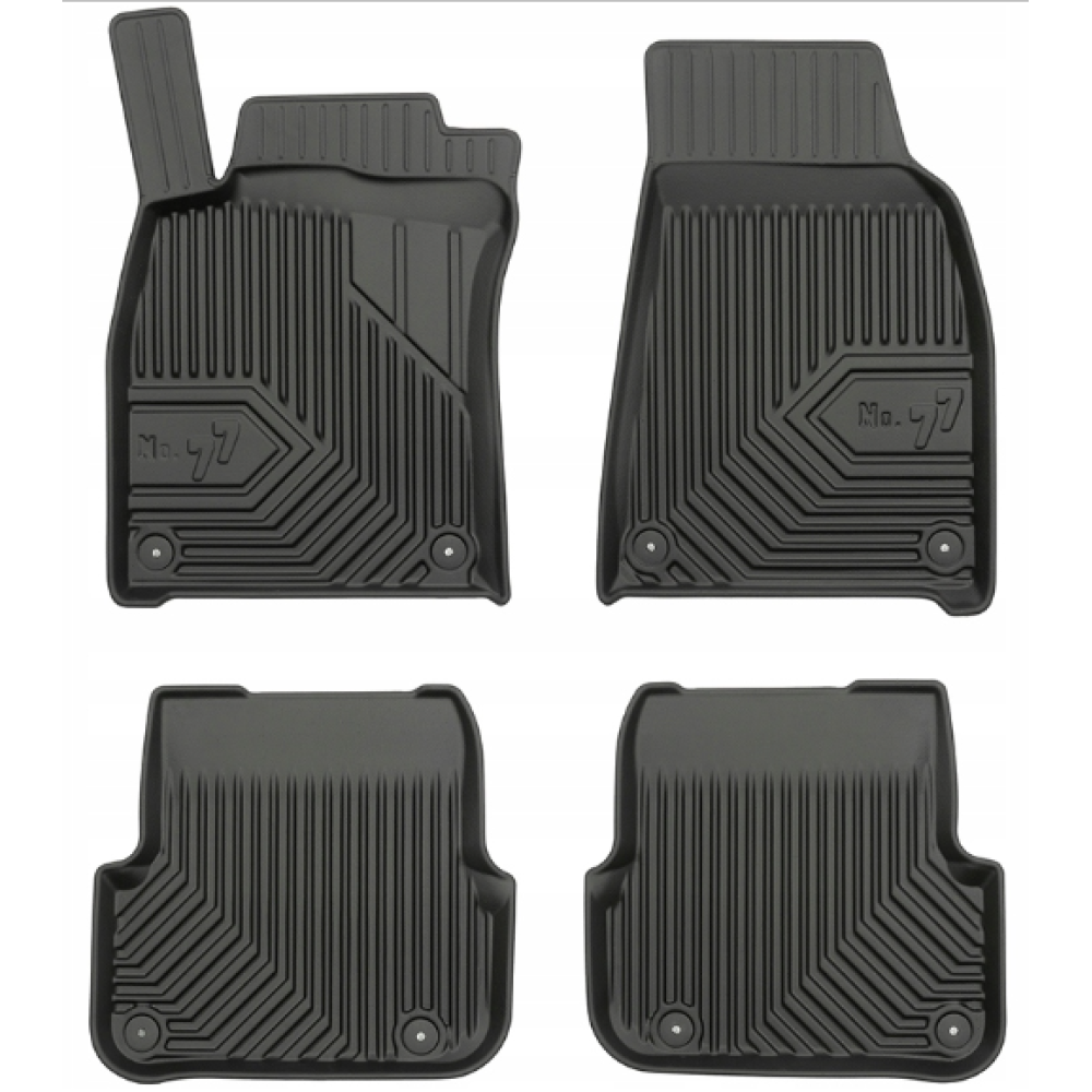 CAR RUBBER FLOOR MATS BLACK AUDI A6 (2006-2011) NO.77 FROGUM