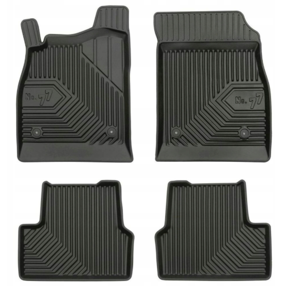  CAR RUBBER FLOOR MATS BLACK OPEL ASTRA J (2009-2015) NO.77 FROGUM