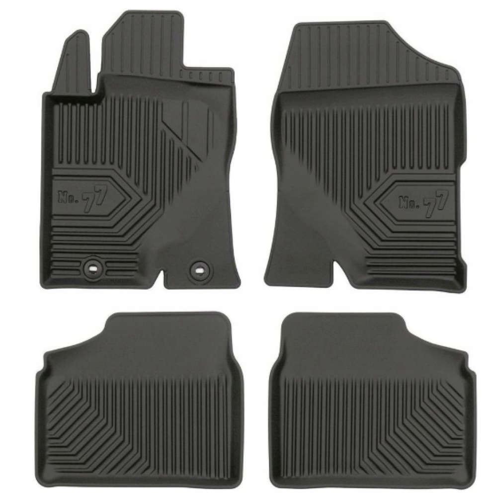 CAR RUBBER FLOOR MATS BLACK TOYOTA AVENSIS II (2003-2009) NO.77 FROGUM