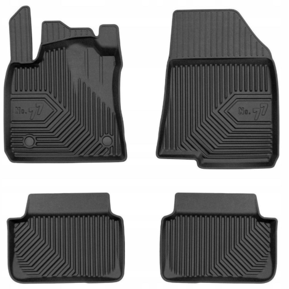 CAR RUBBER FLOOR MATS BLACK DACIA LOGAN III (2021-...) NO.77 FROGUM