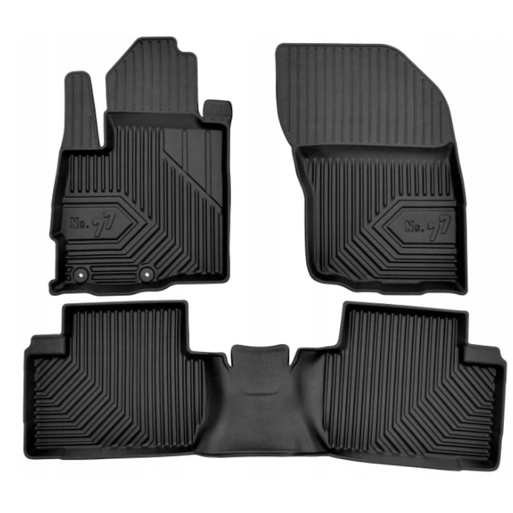 CAR RUBBER FLOOR MATS BLACK PEUGEOT 3008 (2009-2016) NO.77 FROGUM