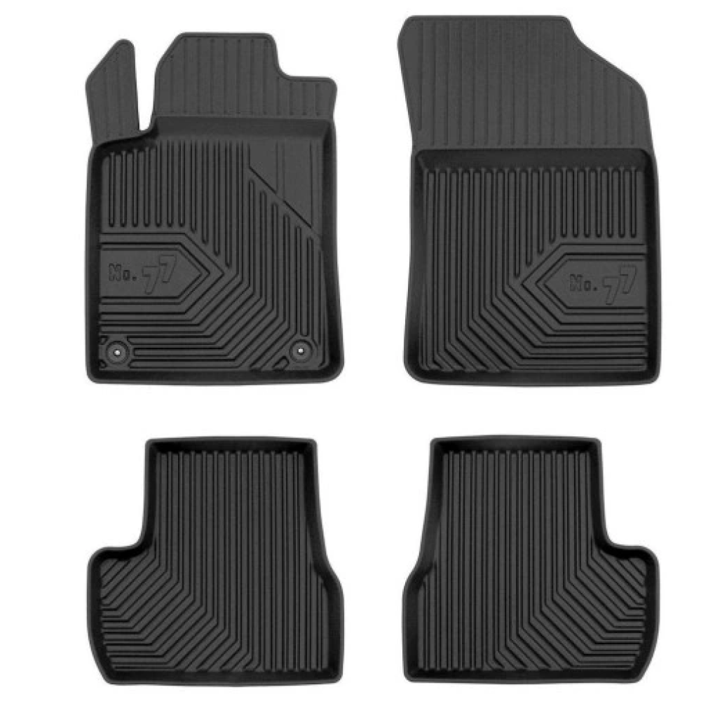 CAR RUBBER FLOOR MATS BLACK CITROEN C3 II (2009-2016) NO.77 FROGUM