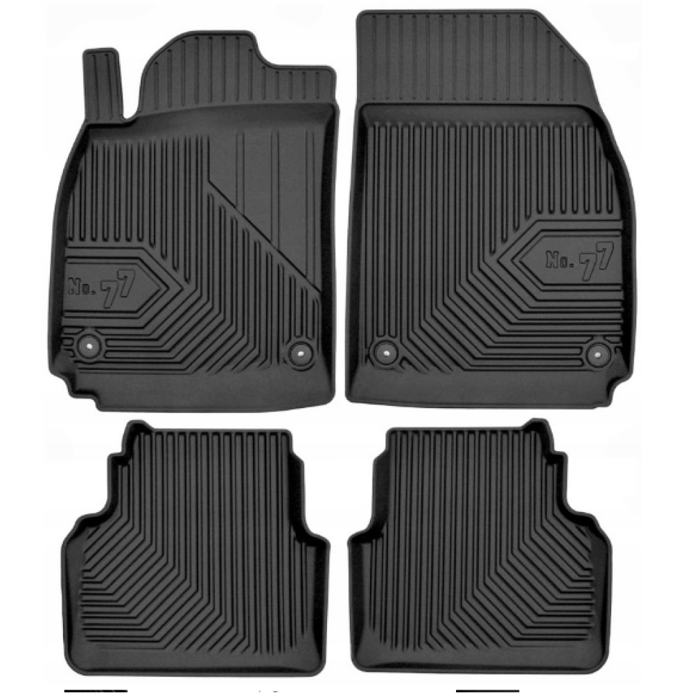 CAR RUBBER FLOOR MATS BLACK SAAB 9-3 II (2002-2015) NO.77 FROGUM