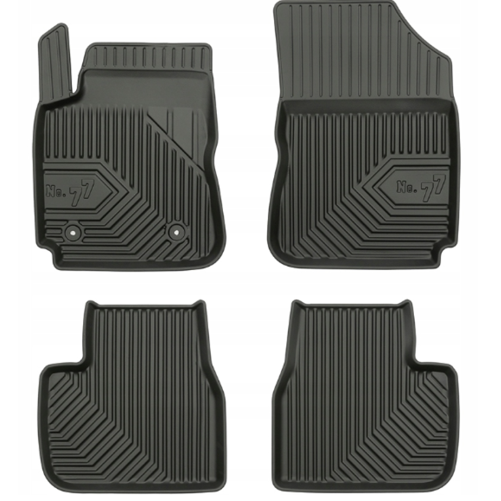 CAR RUBBER FLOOR MATS BLACK CITROEN C4 CACTUS (2014-...) NO.77 FROGUM