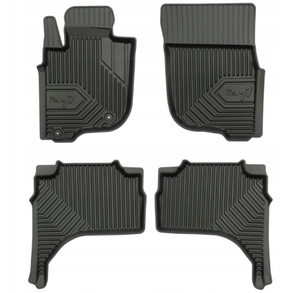 CAR RUBBER FLOOR MATS BLACK MITSUBISHI L200 (2015-...) NO.77 FROGUM