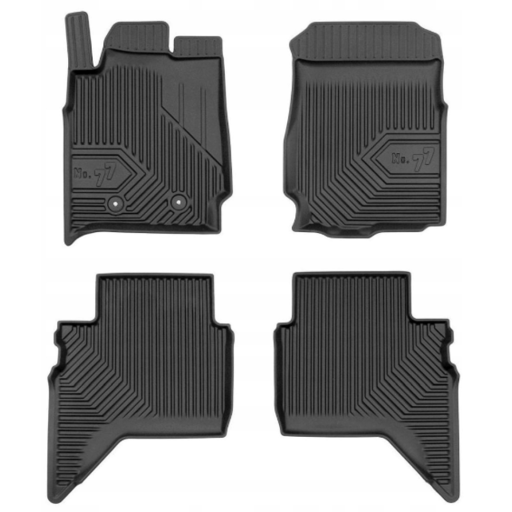 CAR RUBBER FLOOR MATS BLACK FORD RANGER IV (2015-...) NO.77 FROGUM