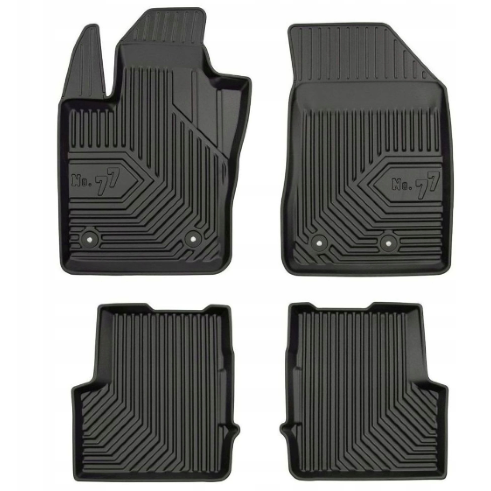CAR RUBBER FLOOR MATS BLACK FIAT 500X (2014-...) NO.77 FROGUM