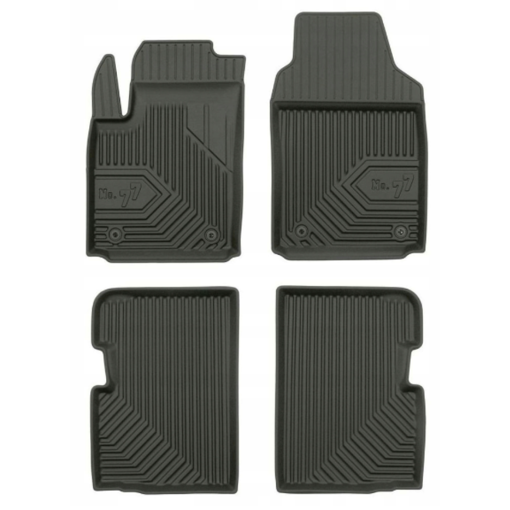 CAR RUBBER FLOOR MATS BLACK FIAT 500 (2007-...) NO.77 FROGUM