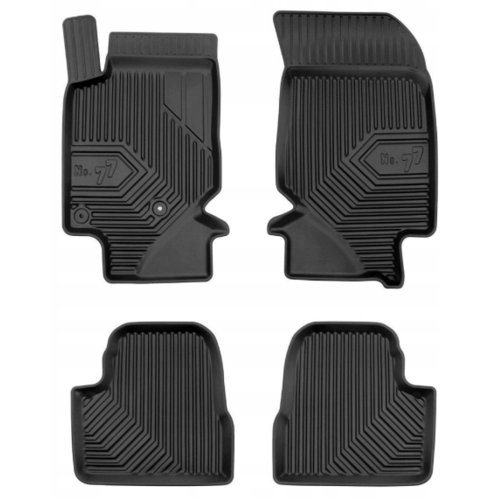 CAR RUBBER FLOOR MATS BLACK OPEL CORSA F (2019-...) NO.77 FROGUM