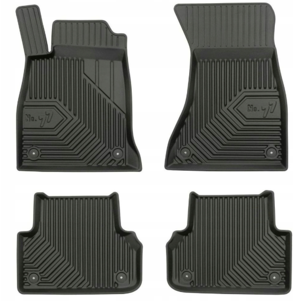 CAR RUBBER FLOOR MATS BLACK AUDI A4 (2015-...) NO.77 FROGUM