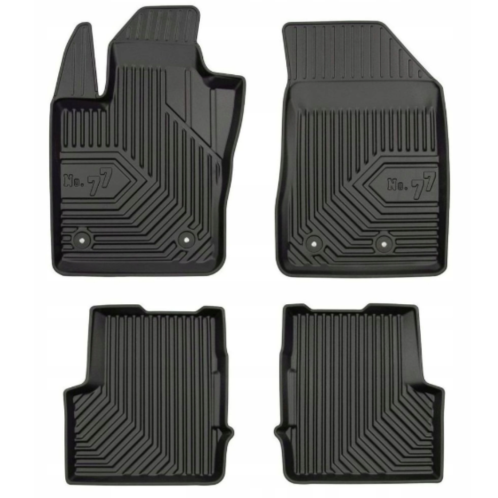 CAR RUBBER FLOOR MATS BLACK JEEP RENEGADE (2014-...) NO.77 FROGUM