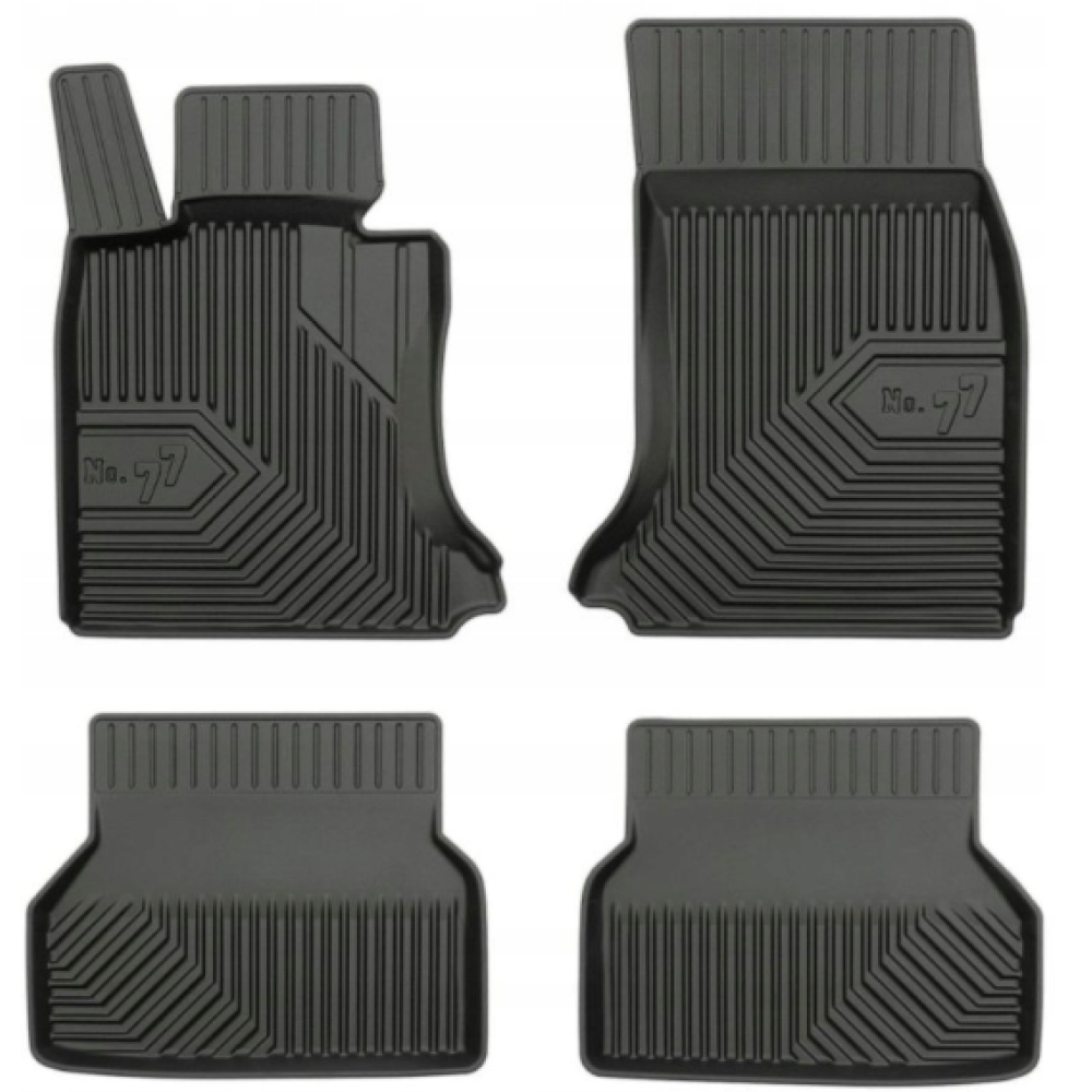 CAR RUBBER FLOOR MATS BLACK BMW 5 E60/E61 (2003-2010) NO.77 FROGUM