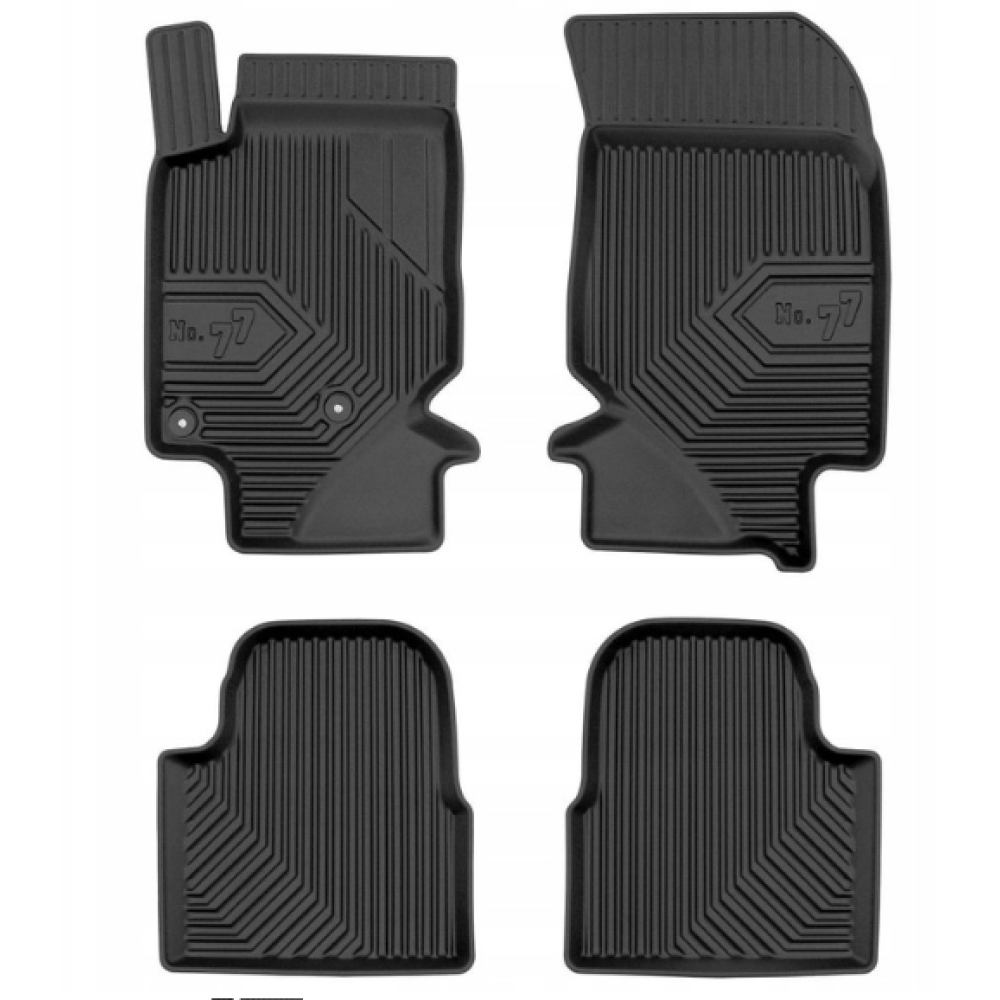 CAR RUBBER FLOOR MATS BLACK PEUGEOT 2008 II (2019-...) NO.77 FROGUM