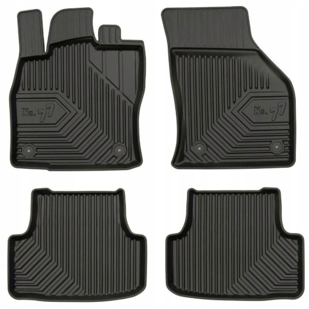 CAR RUBBER FLOOR MATS BLACK SEAT LEON III (2012-...) NO.77 FROGUM