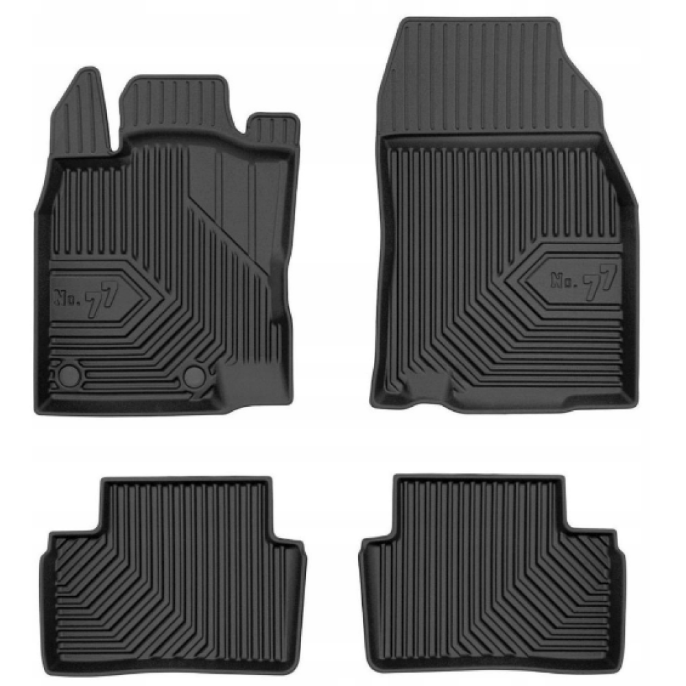 CAR RUBBER FLOOR MATS BLACK RENAULT KADJAR (2015-...) NO.77 FROGUM