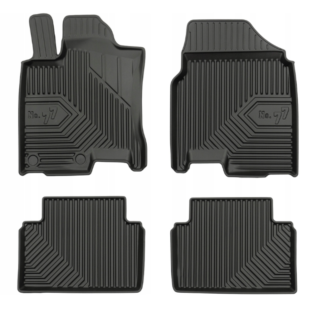 CAR RUBBER FLOOR MATS BLACK NISSAN QASHQAI I (2006-2013) NO.77 FROGUM