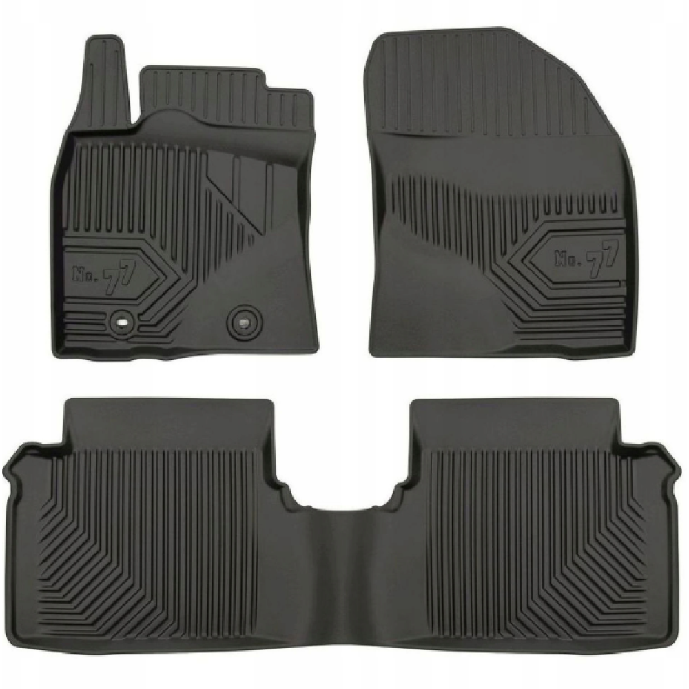 CAR RUBBER FLOOR MATS BLACK TOYOTA AVENSIS III (2009-...) NO.77 FROGUM