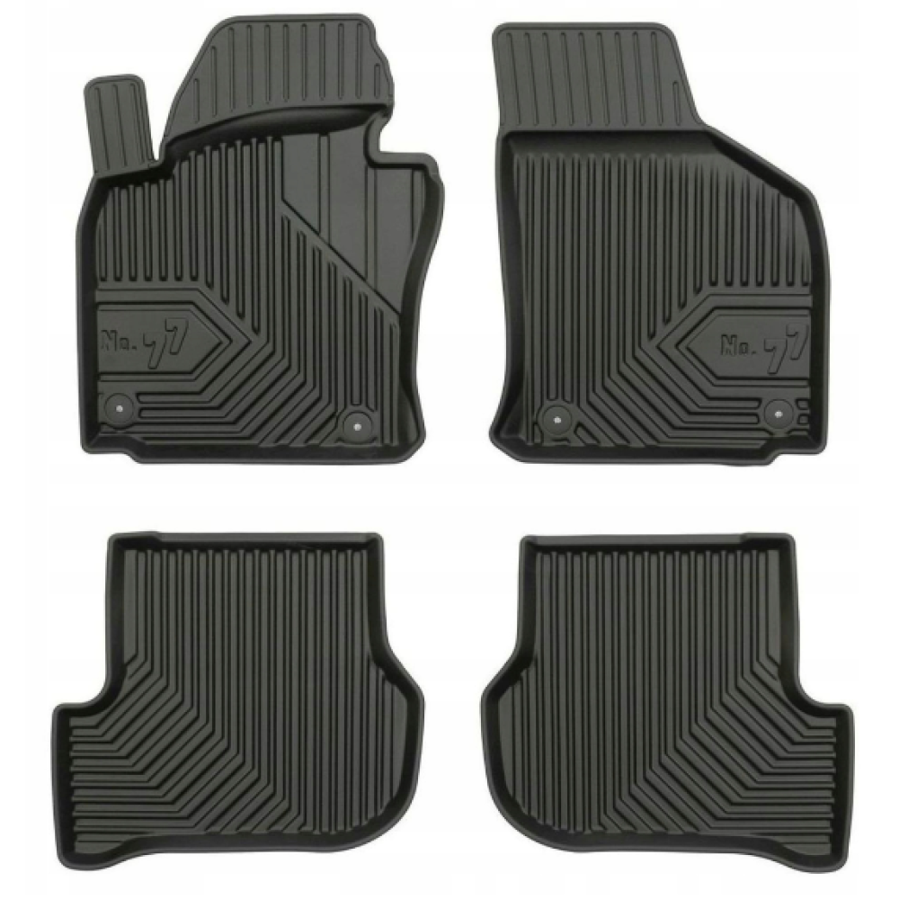 CAR RUBBER FLOOR MATS BLACK SKODA OCTAVIA II (2004-2013) NO.77 FROGUM