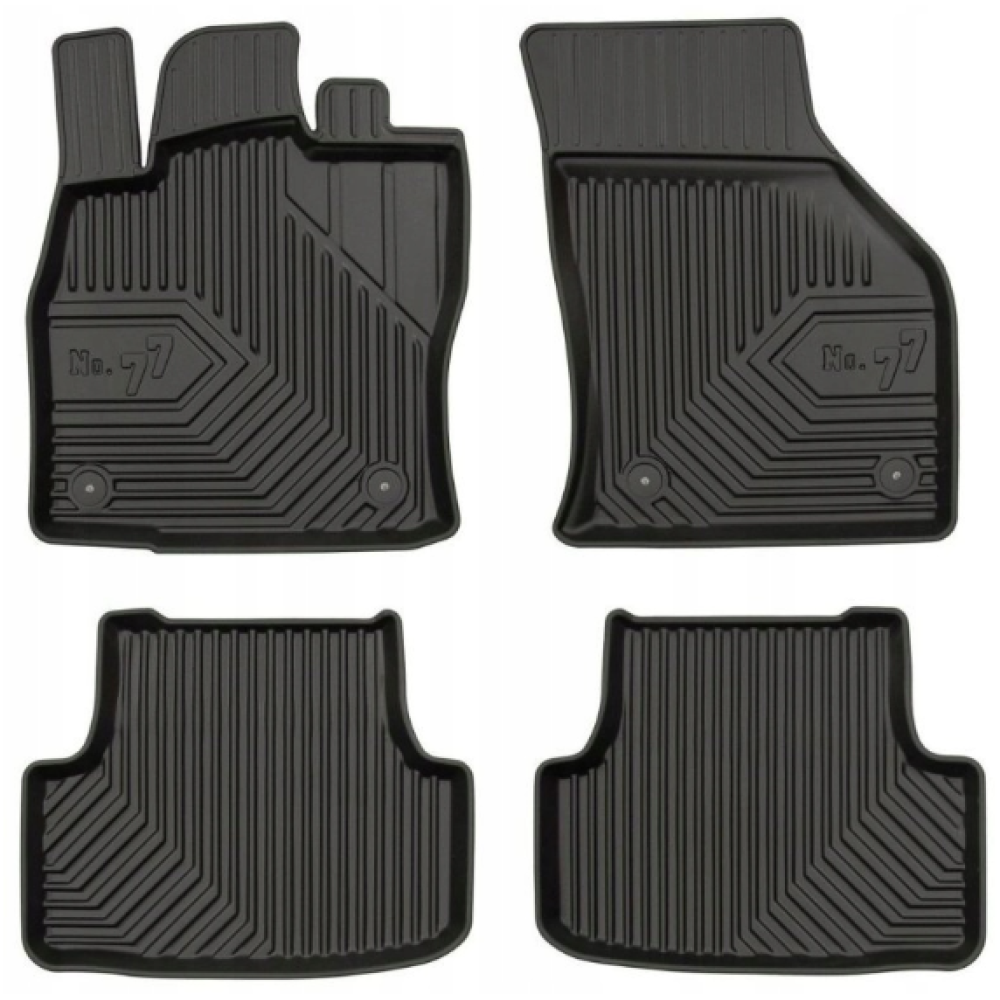 CAR RUBBER FLOOR MATS BLACK VOLKSWAGEN T-ROC (2018-...) NO.77 FROGUM