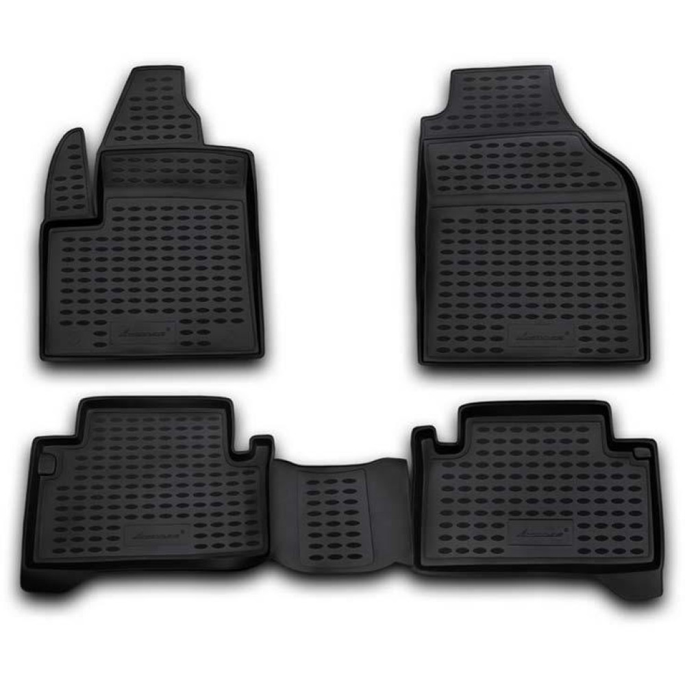 Car rubber floor mats black FORD TRANSIT/TOURNEO CONNECT (5s.)(2002-2013) NOVLINE