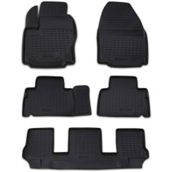 Car rubber floor mats black FORD GALAXY (7v.)(2006-2015) ELEMENT (NOVLINE)