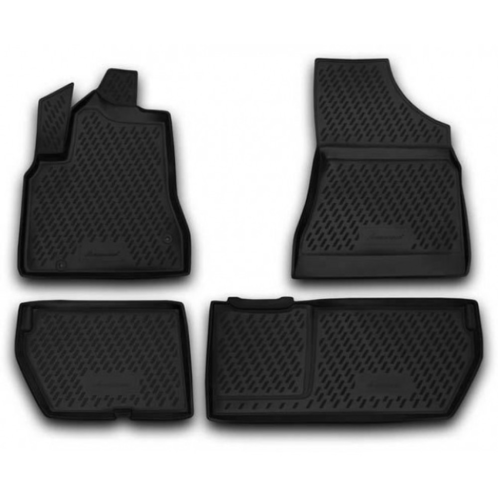Car rubber floor mats black NOVLINE CITROEN BERLINGO II/PEUGEOT PARTNER II (2008-2018)