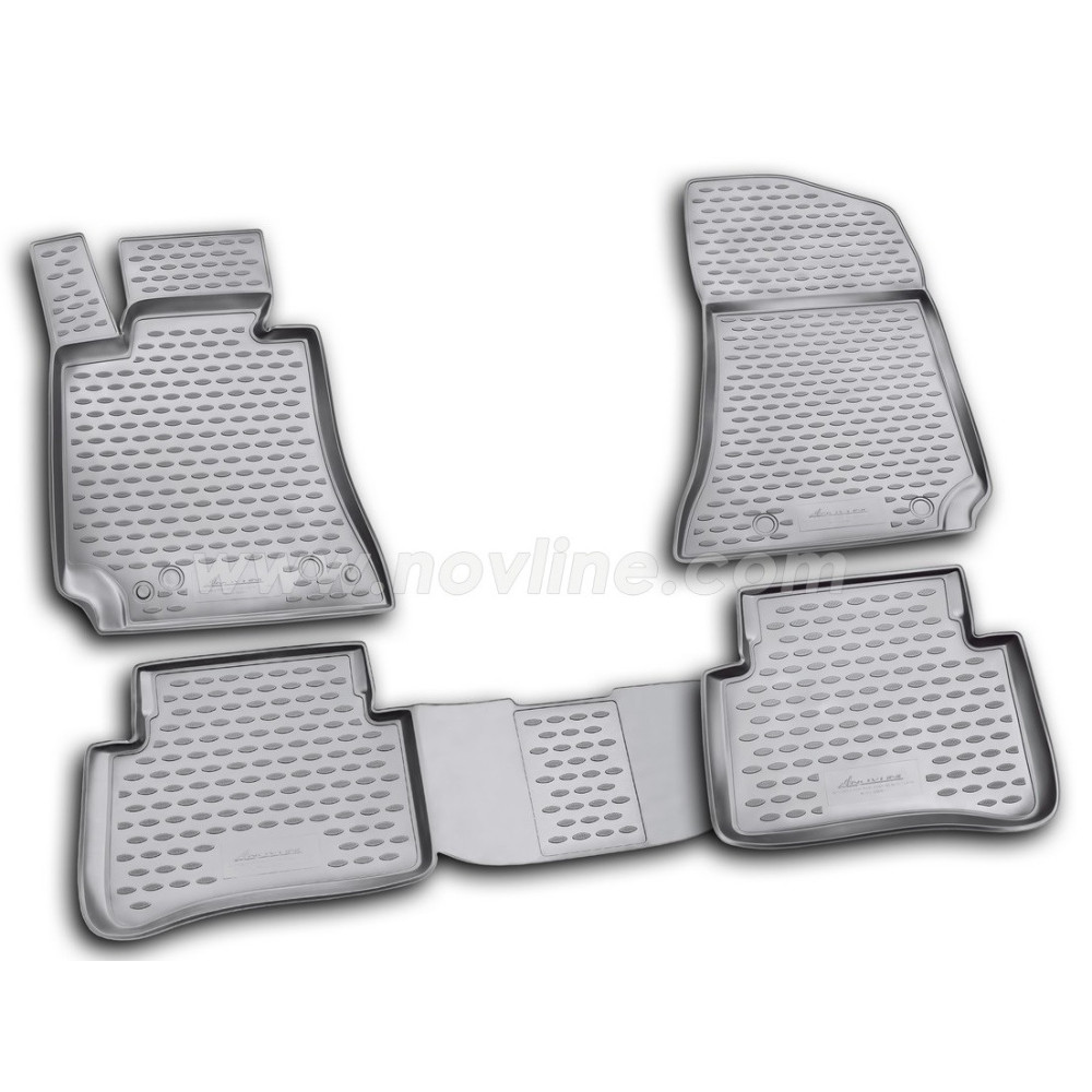 CAR RUBBER FLOOR MATS BLACK MB E-CLASS W212 (2009-2016) FORMAT by NOVLINE