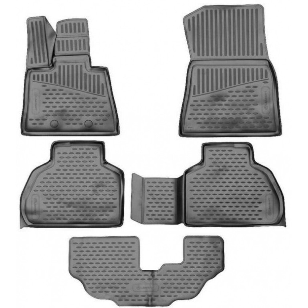 Car rubber floor mats black BMW X7 G07 (7s.)(2019-...) NOVLINE