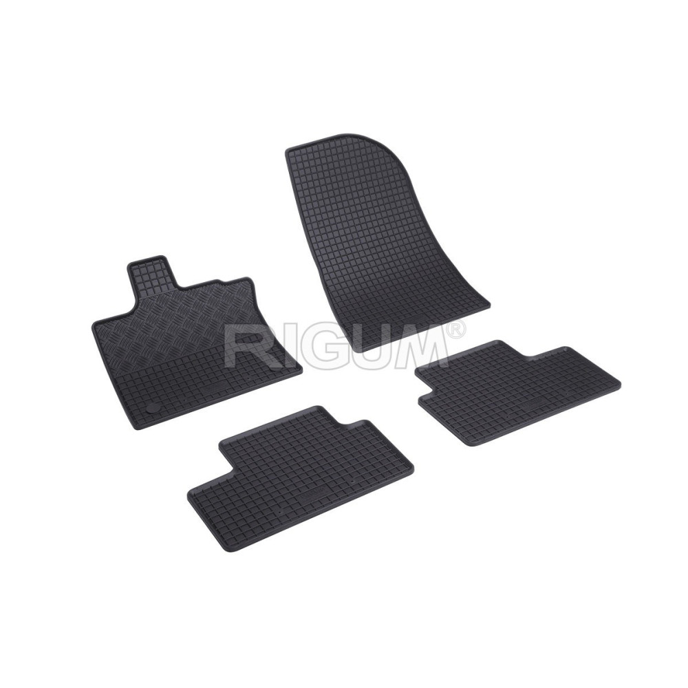 CAR RUBBER FLOOR MATS BLACK RENAULT CAPTUR (2020-...) RIGUM
