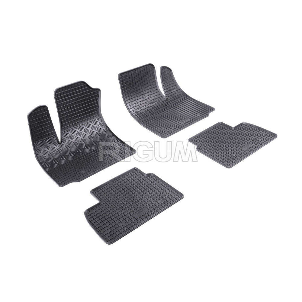 CAR RUBBER FLOOR MATS BLACK FIAT DOBLO (5s.)(2001-2009) RIGUM