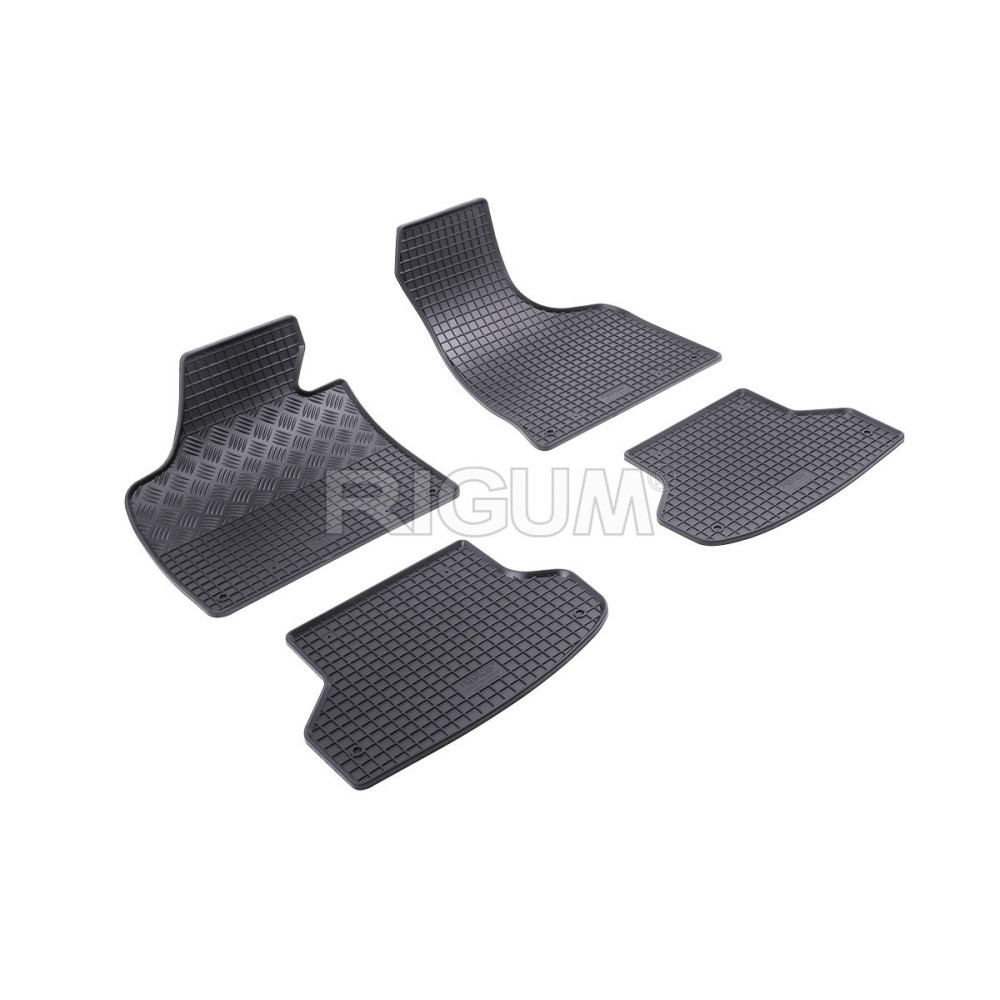 CAR RUBBER FLOOR MATS BLACK AUDI A3 (2003-2012) RIGUM