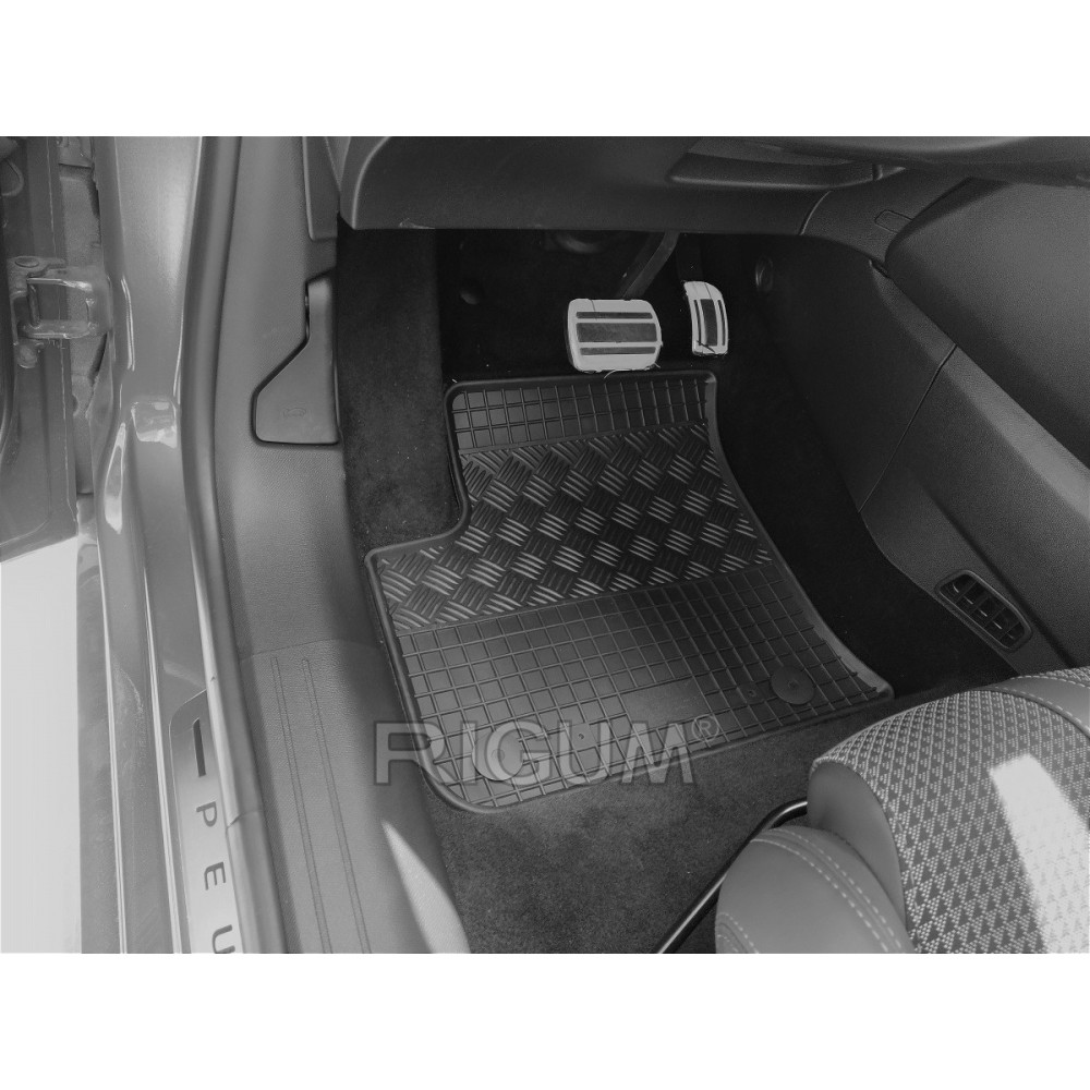 CAR RUBBER FLOOR MATS BLACK CITROEN E-C4 (2021-...) RIGUM