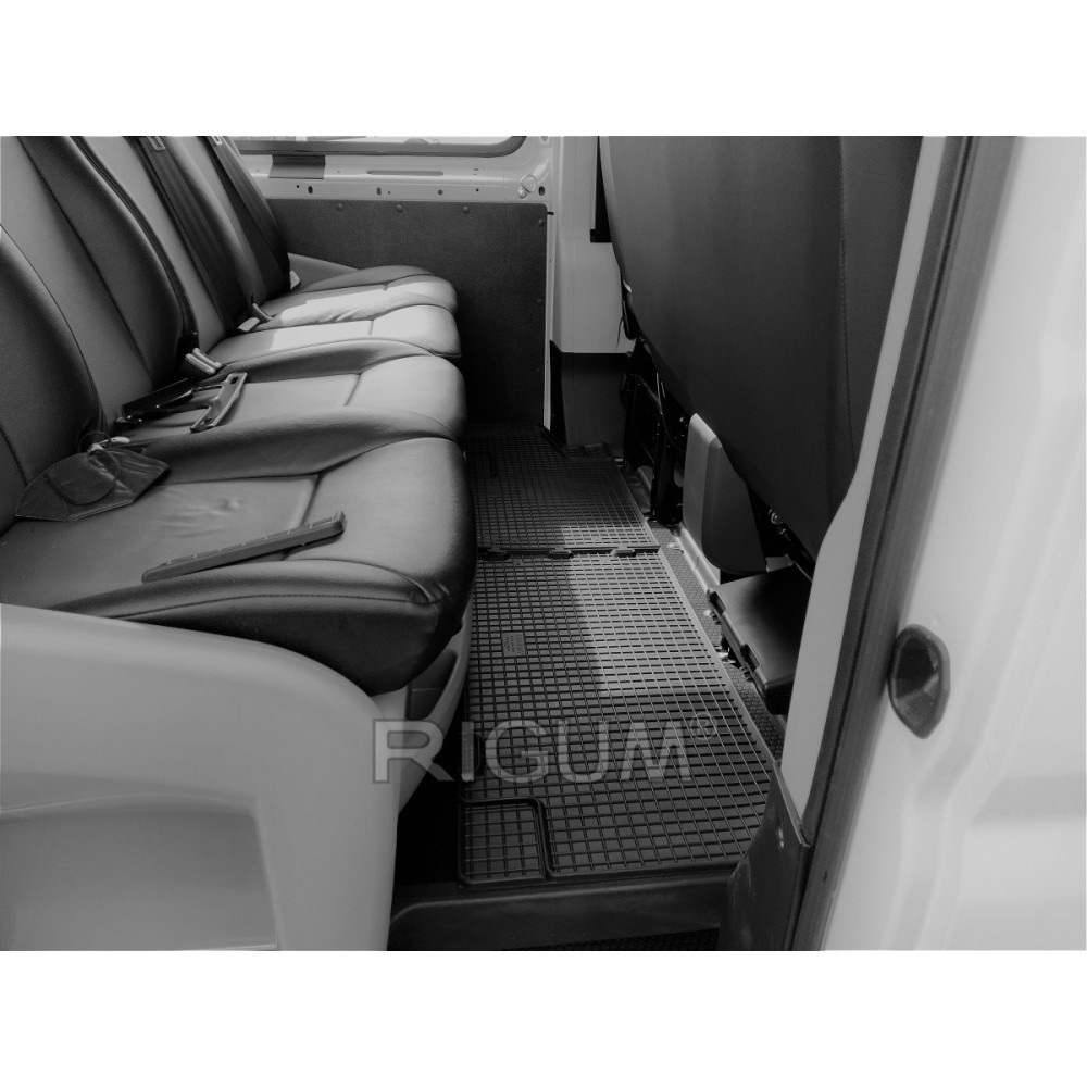 CAR RUBBER FLOOR MATS BLACK PEUGEOT BOXER 2.RINDA (2006-...) RIGUM