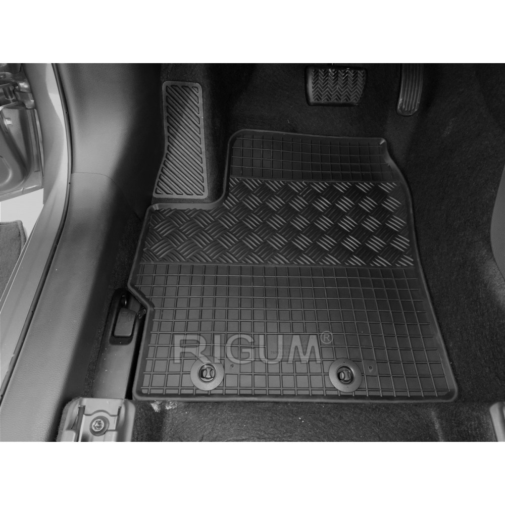 CAR RUBBER FLOOR MATS BLACK MAZDA 2 (2022-...) RIGUM