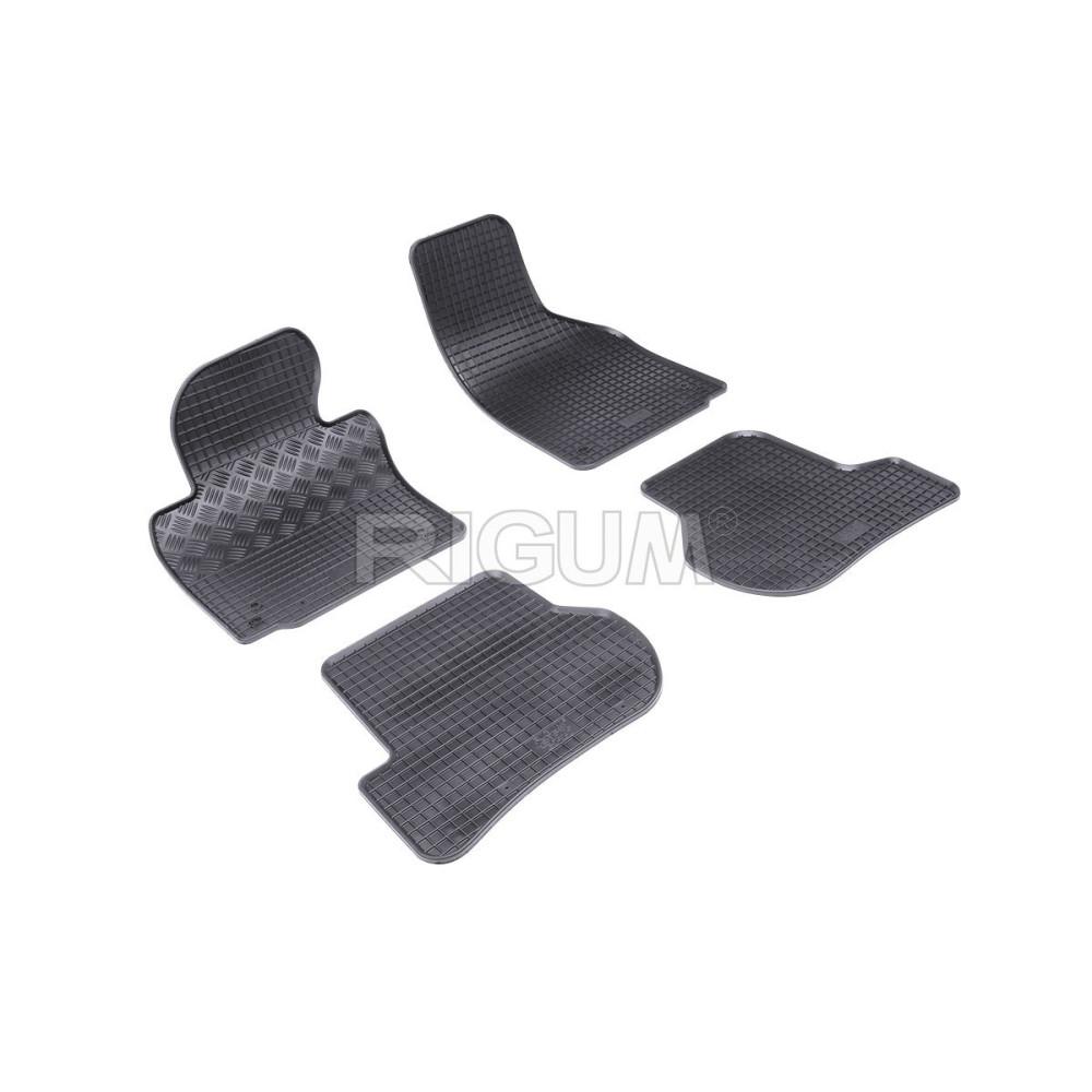 CAR RUBBER FLOOR MATS BLACK SEAT LEON II (2005-2012) RIGUM