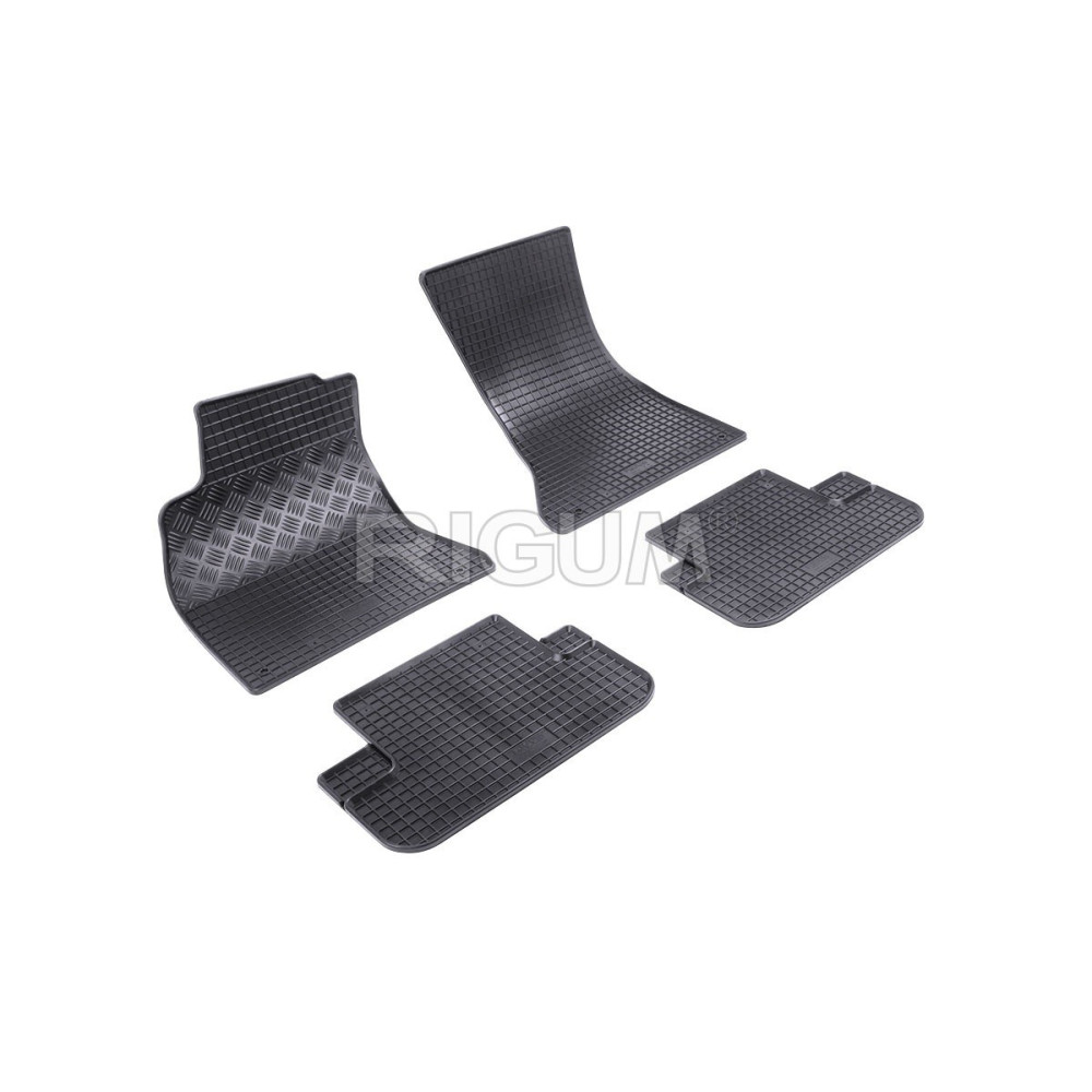 CAR RUBBER FLOOR MATS BLACK AUDI A4 (2008-2015) RIGUM
