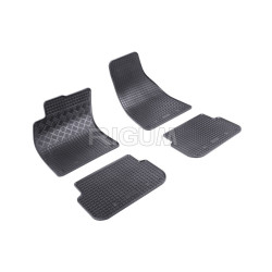 CAR RUBBER FLOOR MATS BLACK AUDI A6 (2004-2006) RIGUM