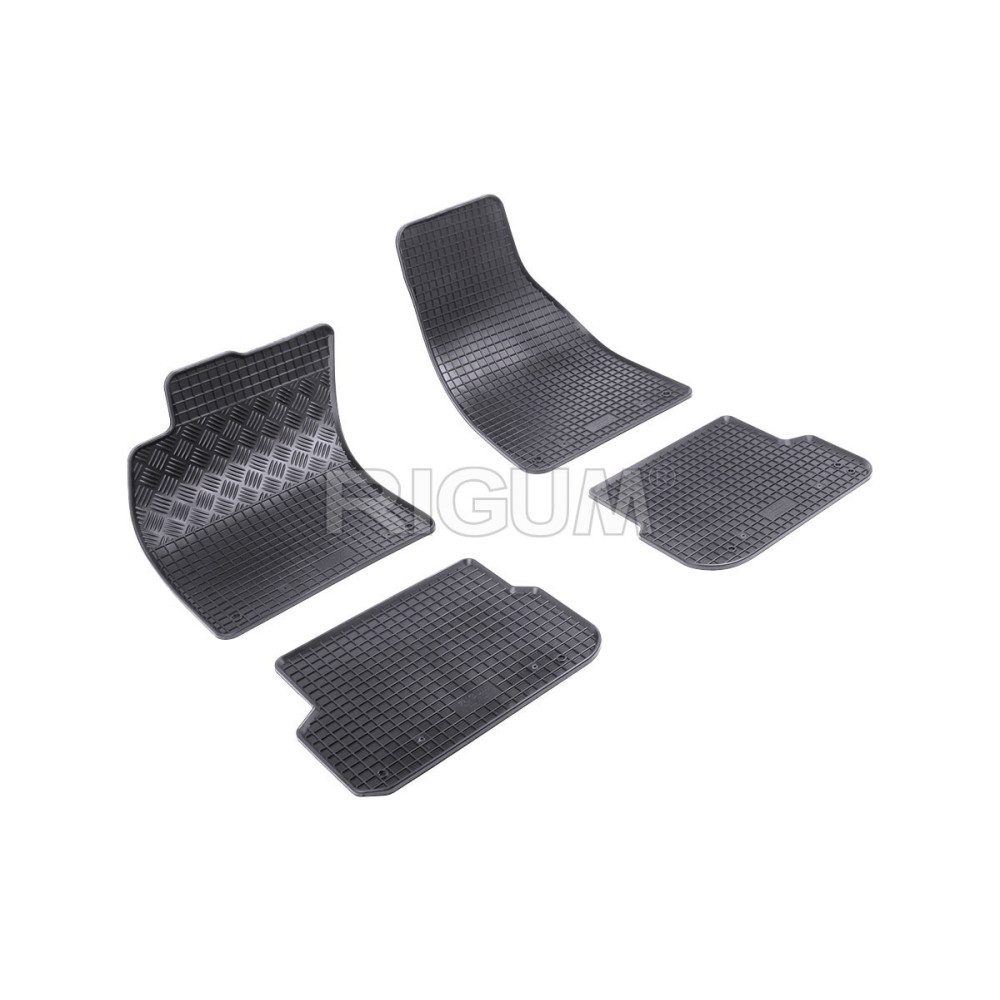 CAR RUBBER FLOOR MATS BLACK AUDI A6 (2006-2011) RIGUM