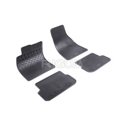 CAR RUBBER FLOOR MATS BLACK AUDI A6 (2006-2011) RIGUM