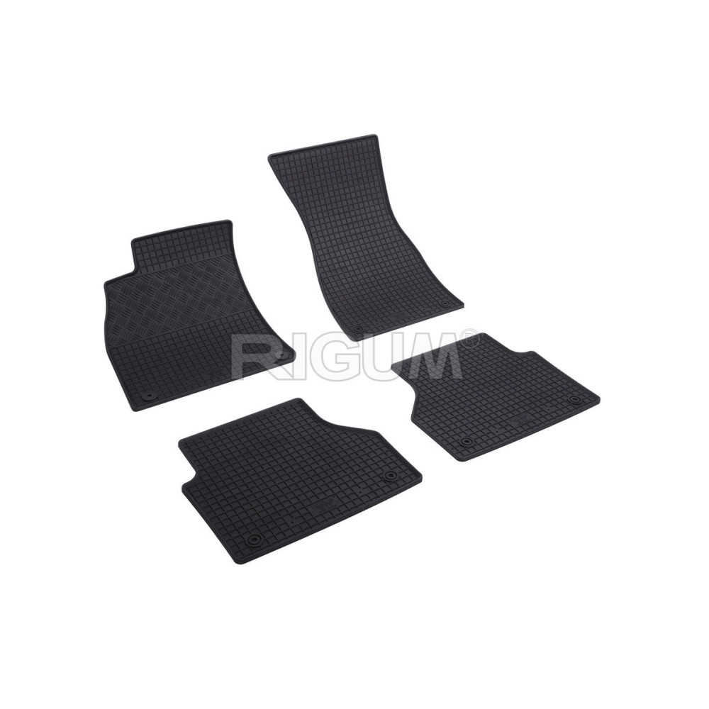 CAR RUBBER FLOOR MATS BLACK AUDI A6 (2018-...) RIGUM