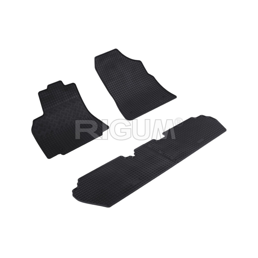 CAR RUBBER FLOOR MATS BLACK CITROEN BERLINGO (2008-2018) RIGUM
