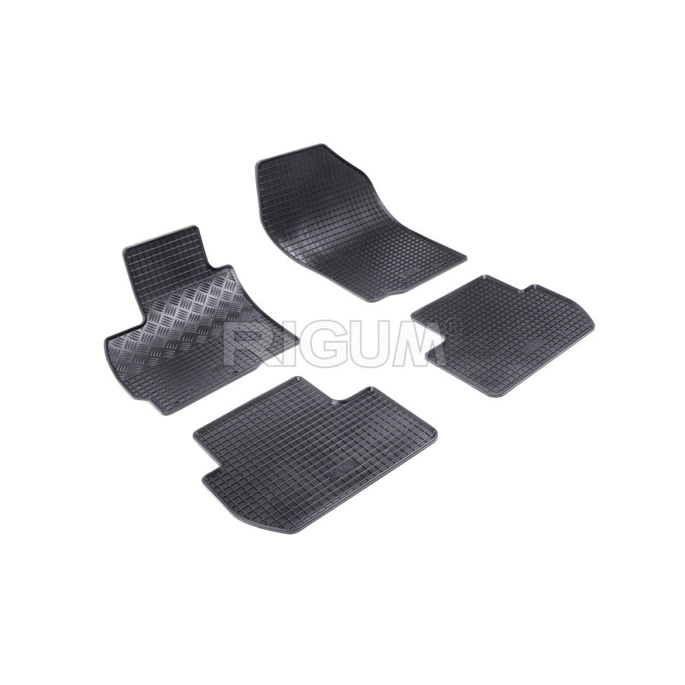 CAR RUBBER FLOOR MATS BLACK PEUGEOT 4007 (2007-2012) RIGUM