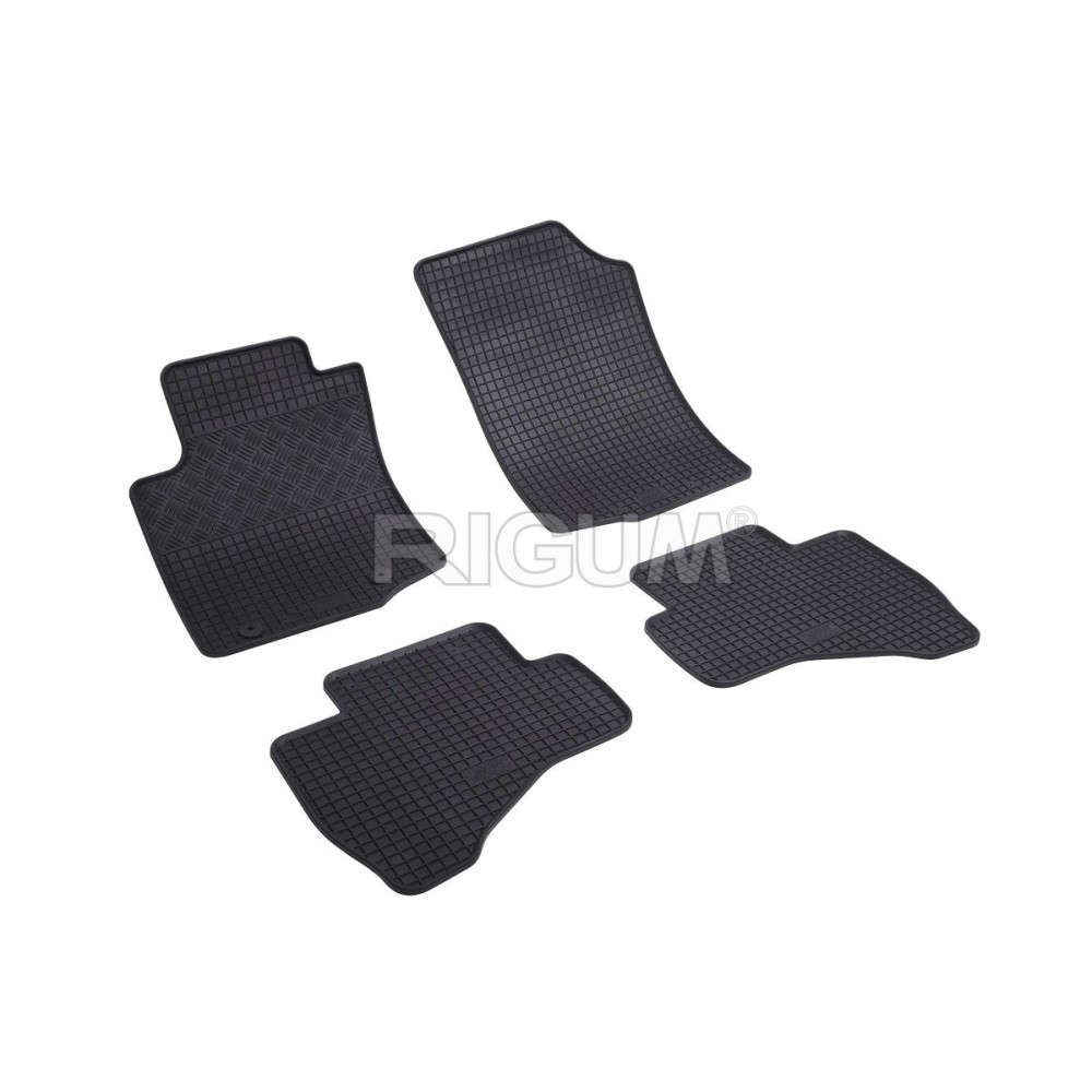CAR RUBBER FLOOR MATS BLACK PEUGEOT 108 (2014-...) RIGUM
