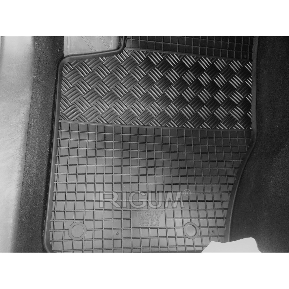 CAR RUBBER FLOOR MATS BLACK  CITROEN C4 (2004-2010) RIGUM