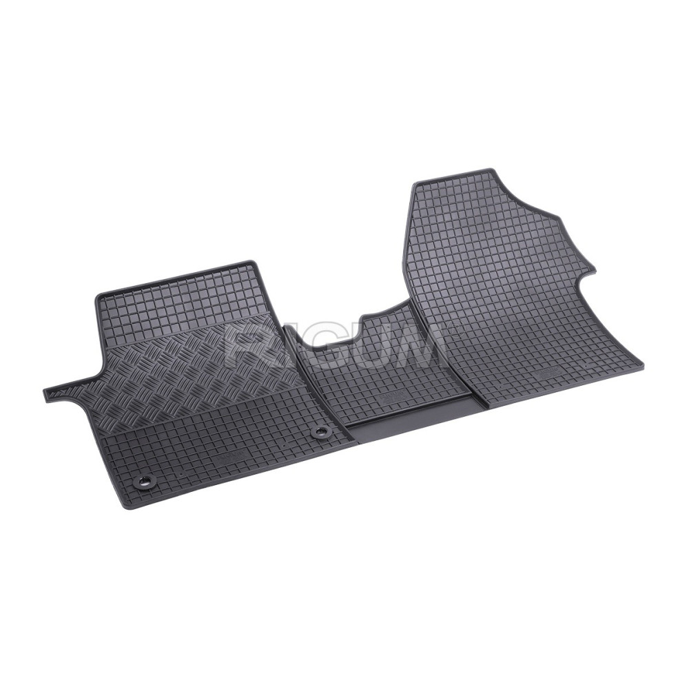 CAR RUBBER FLOOR MATS BLACK PEUGEOT EXPERT (2/3s.) (2016-...) RIGUM 