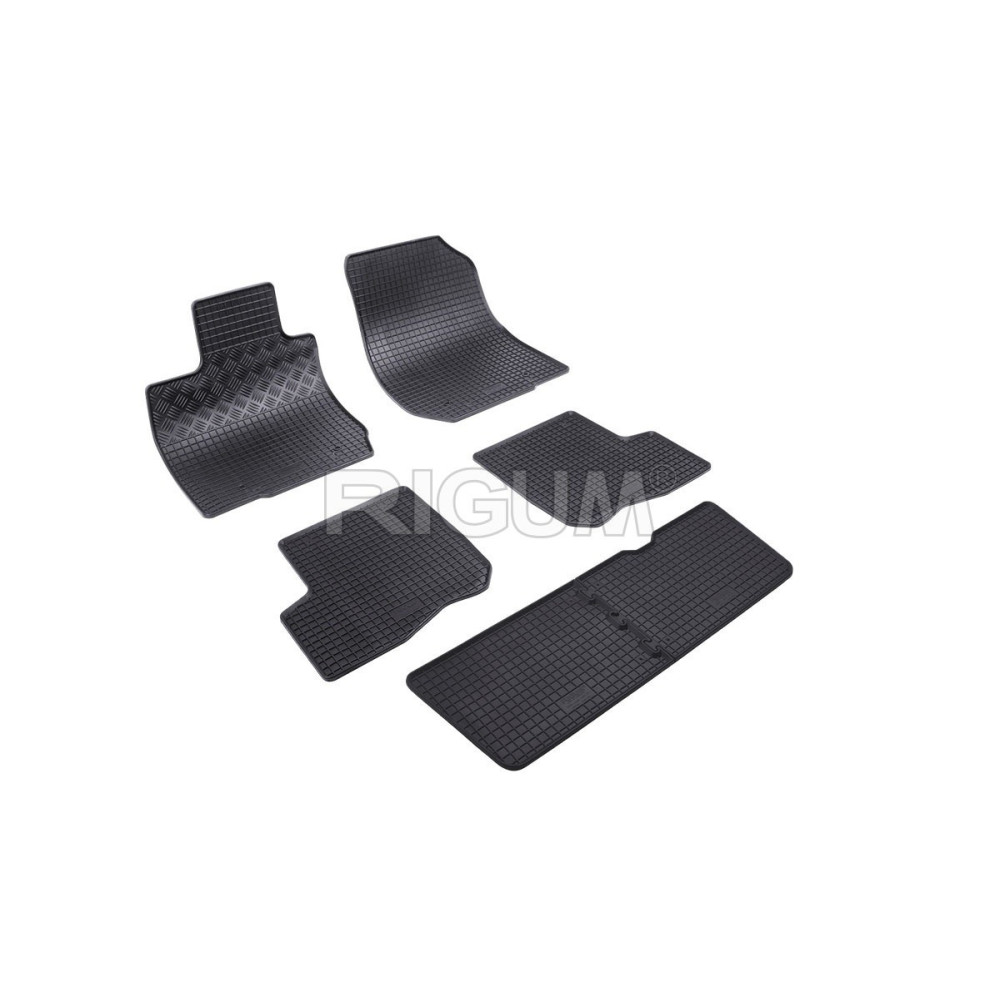 CAR RUBBER FLOOR MATS BLACK DACIA LOGAN MCV (7s.) (2007-2012) RIGUM