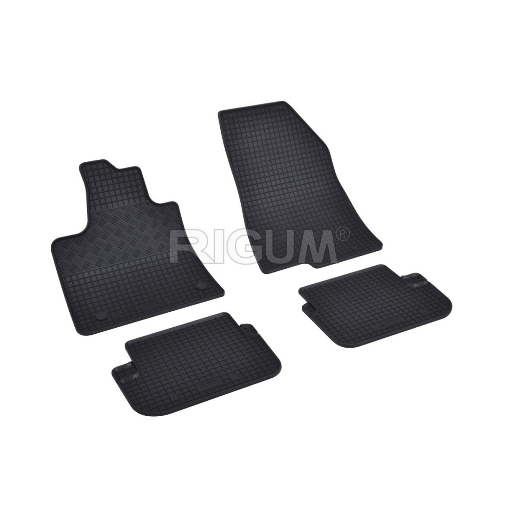 CAR RUBBER FLOOR MATS BLACK DACIA LOGAN (2021-…) RIGUM 