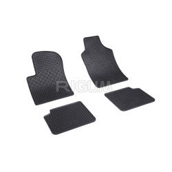 CAR RUBBER FLOOR MATS BLACK FIAT 500 (2008-...) RIGUM 